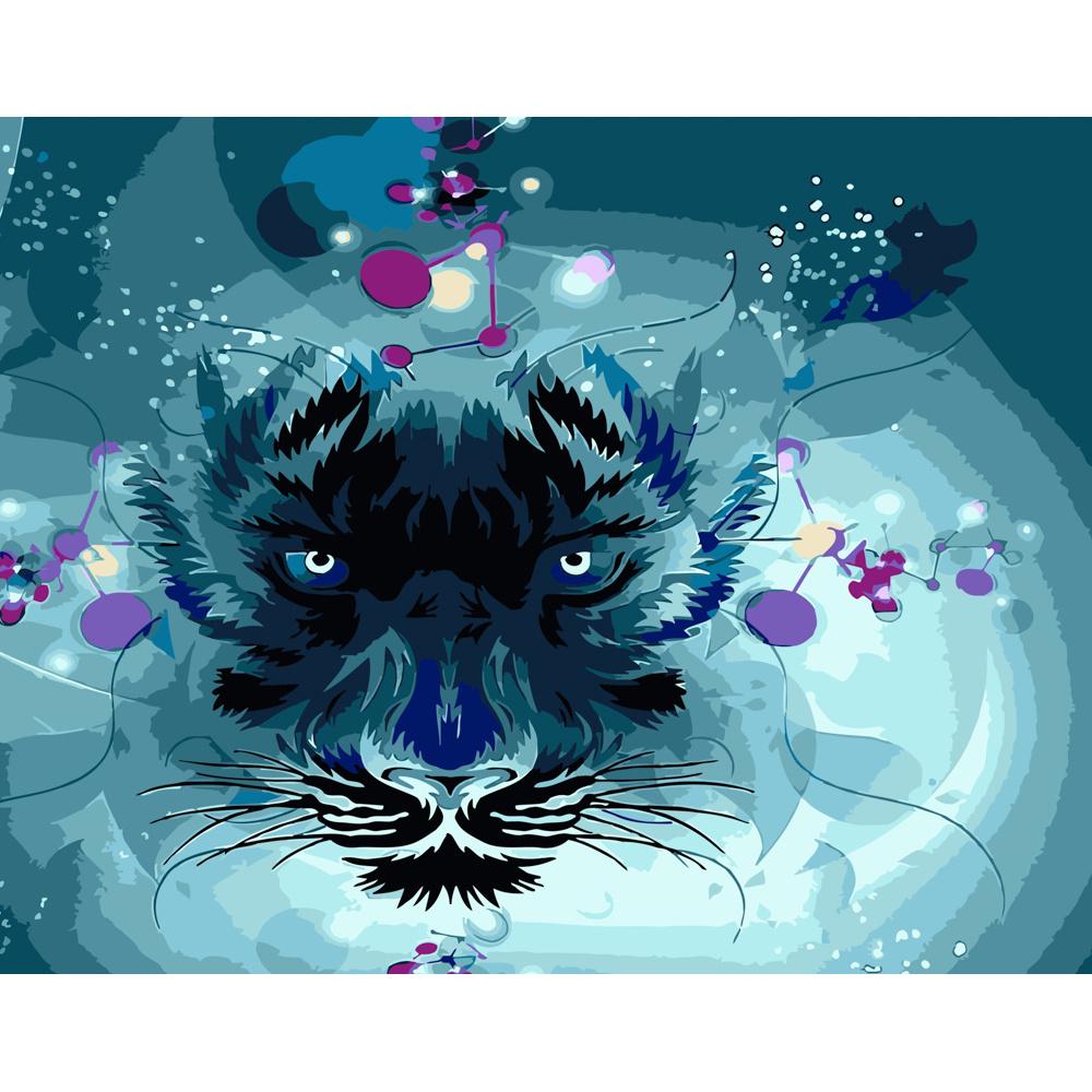 Картина по номерам Strateg Премиум Мистический тигр 40х50 см (DY129)