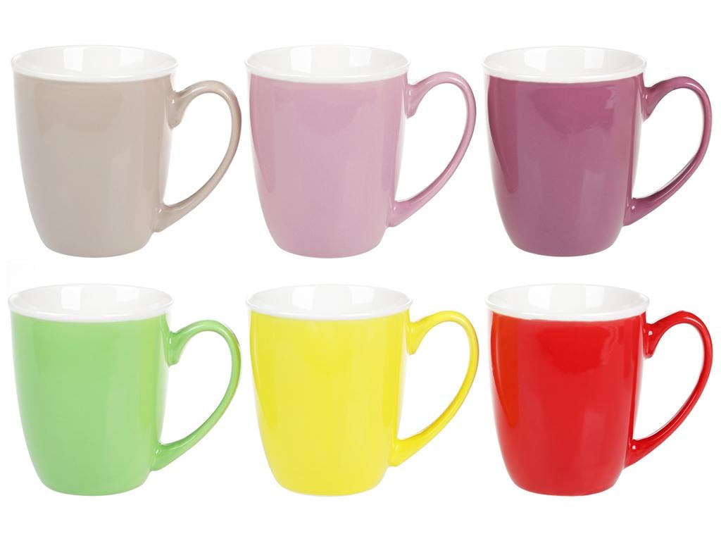 Чашка Яркие цвета 6 дизайнов 350 мл набор 6 шт. (BDI-432-011)