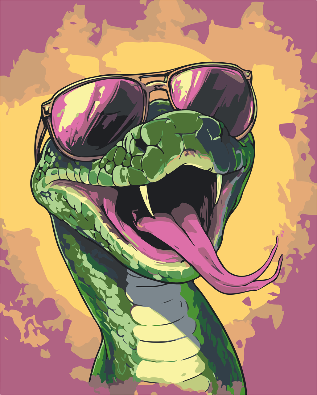 Картина за номерами ORIGAMI Змія поп-арт 40х50 см (W4010)