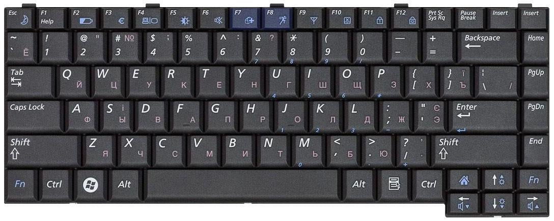 Клавиатура для ноутбука Samsung R510/R560/R60/R70/P510/P560 Black