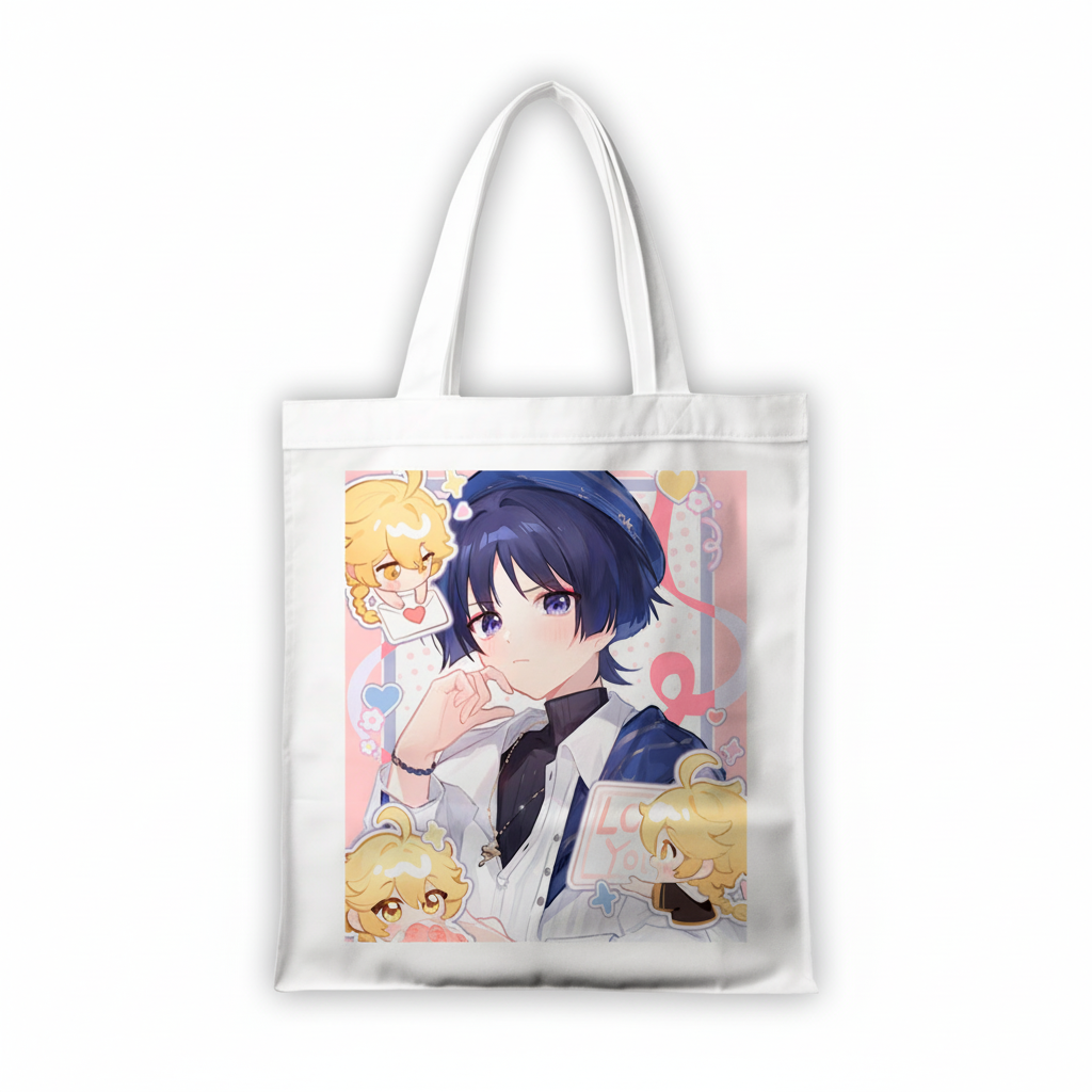 Сумка-шопер Genshin Impact з льону Білий (6536)