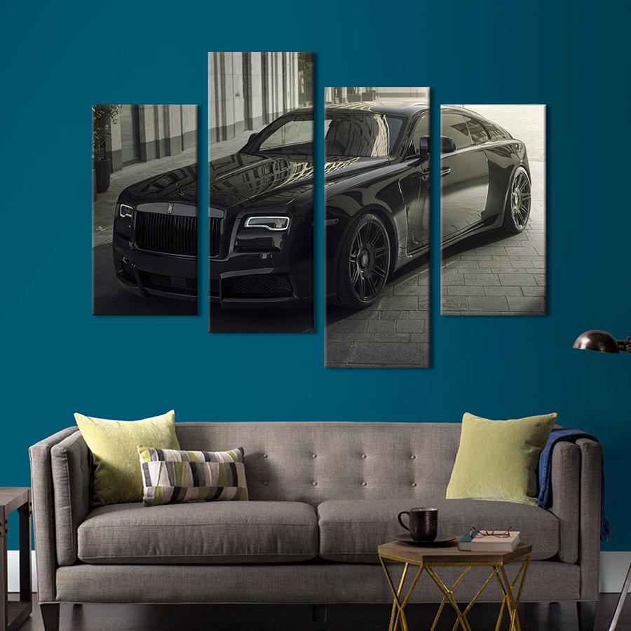 Картина на холсте Люксовый Rolls-Royce Чёрный диамант 149x106 см (1400-42)