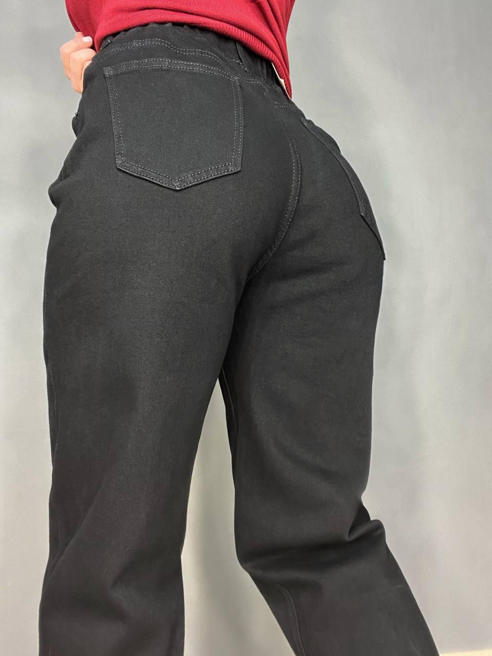 Джинси жіночі Vanver 81888 mom jeans relax comfort талія на резинці р. 34 Чорний (3844) - фото 9