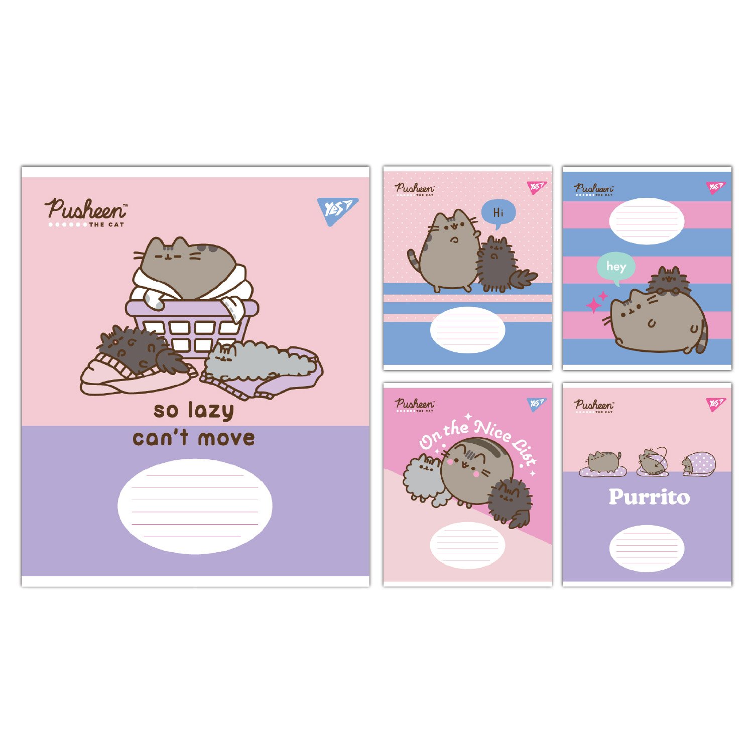 Набор тетрадей школьных YES Pusheen The Cat А5/12 клетка 25 шт. (767612)