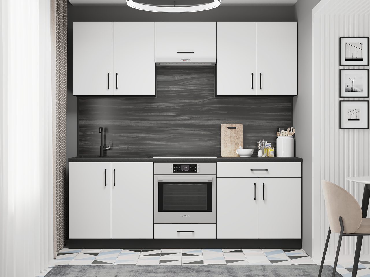 Комплект кухні К-8 Еверест Оптіма без стільниці 2,2 м Білий (ЕК-26036) - фото 5