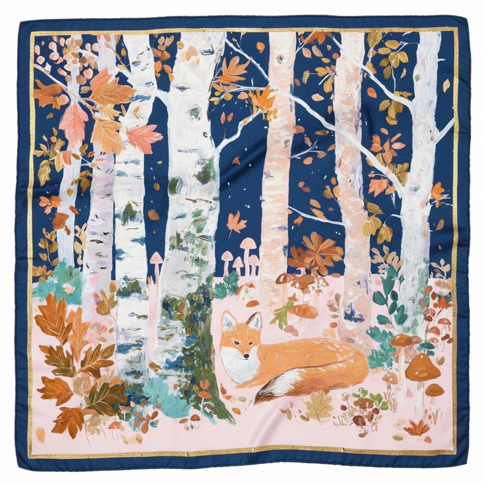 Платок шелковый Лесная красотка 68х68 см (HUST_25M050)