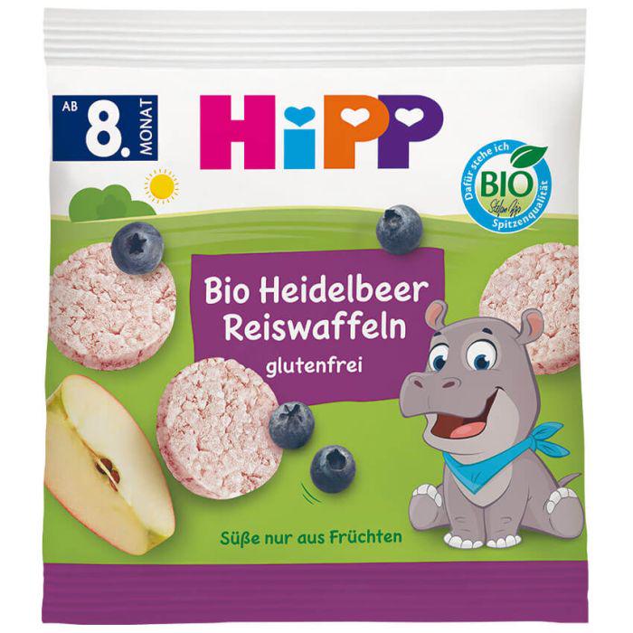 Коржики Hipp органические рисовые с черникой от 8 мес.