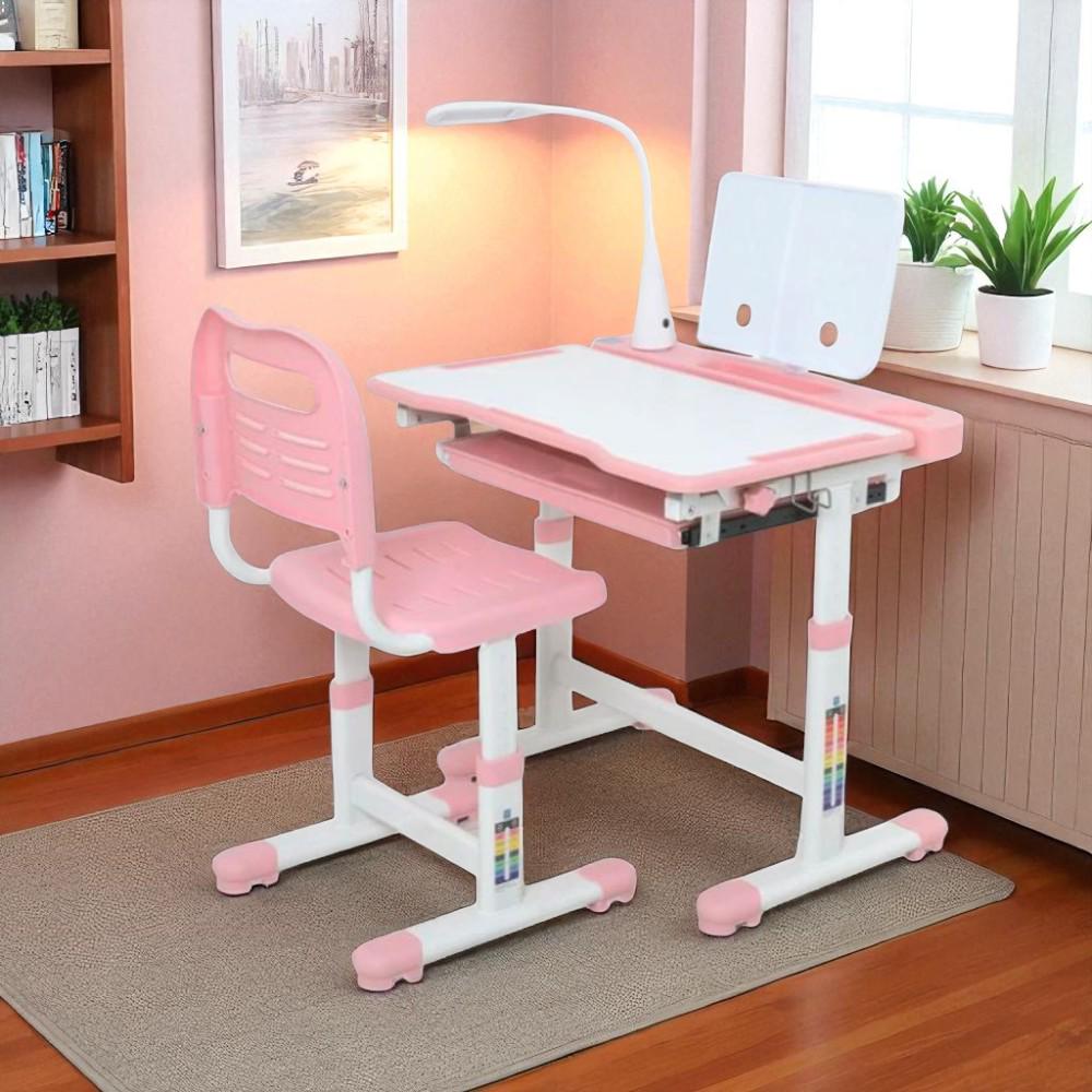 Парта дитяча Bambi та стілець із регулюванням висоти Світло-рожевий (M 4428-11) - фото 2