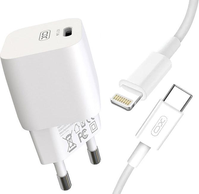 Зарядка быстрая Xo CE01 PD кабель Lightning 20W White (34915)