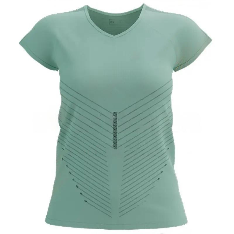 Футболка спортивная компрессионная Compressport Performance SS Tshirt W женская Creme XS De Menthe/Papaya Punch (12773587)