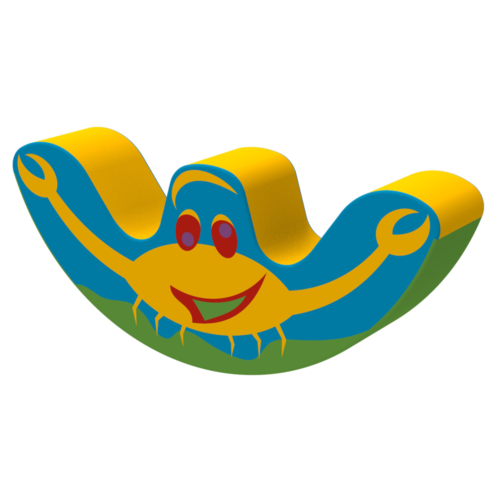 Детский мягкий игровой модуль-качалка Kidigo Крабик 120х25х50 Разноцветный (1419112843)