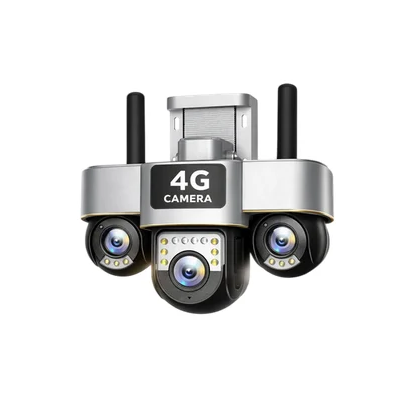 Камера видеонаблюдения 4G уличная 15MP с тремя объективами (G0588)