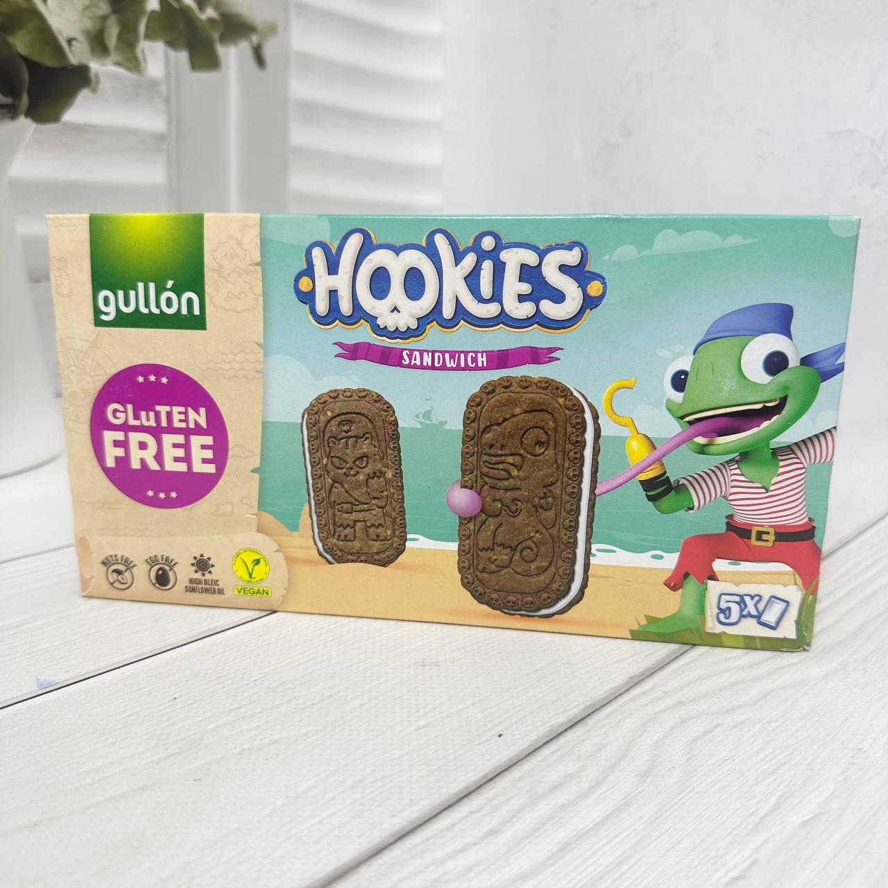 Печенье-сэндвич без глютена Gullon Hookies Sin Gluten шоколадное со сливочным слоем Крюки 230 г (575883)