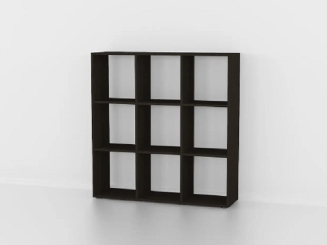 Етажерка для книг і декору на 9 комірок для зонування кімнати Венге темний (P20в)