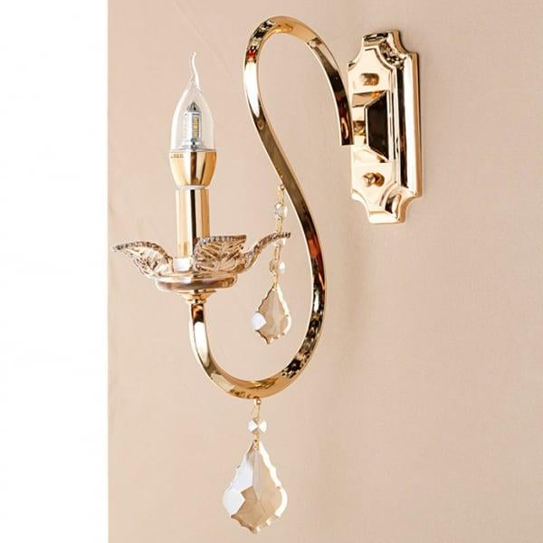 Бра Flora на 1 свічку з медовим декором Золотий (OU079/1W)