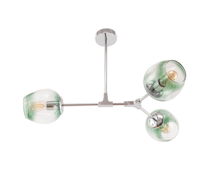 Светильник потолочный Tulpan Chrome со стеклянным плафоном Green (CL-00101/CH+GREEN)