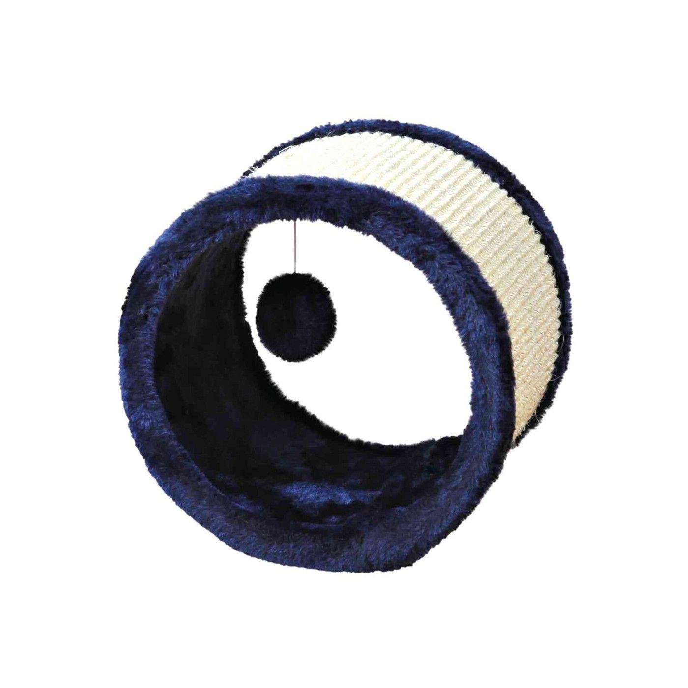 Когтеточка Trixie Playing Roll для кошек с игрушкой плюш и сизаль 23х20 см Сине-бежевый (4324)