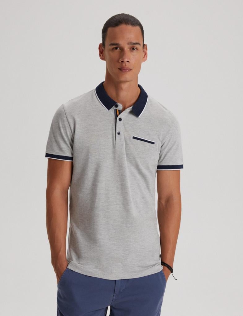 Футболка поло чоловіча Diverse FOID L Сірий меланж (5902598853851)