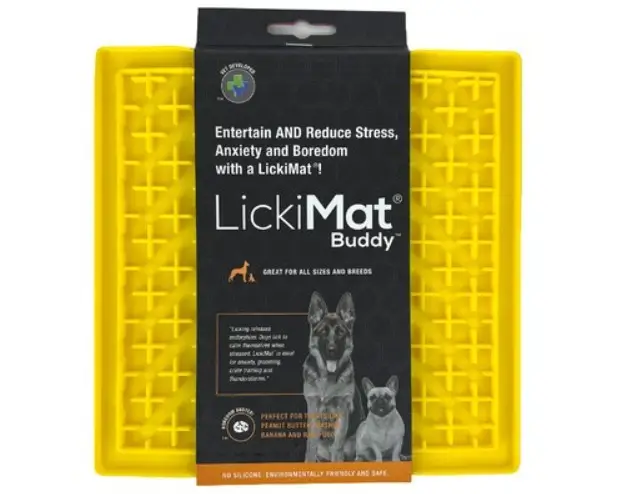 Килимок для ласощів LickiMat Buddy 20x20 см Yellow - фото 1 Килимок для ласощів LickiMat Buddy 20x20 см Yellow - фото 1