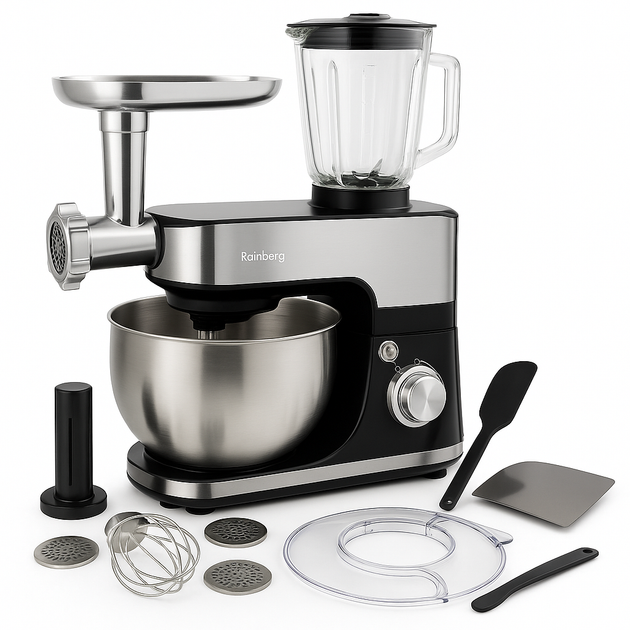 Кухонный комбайн Rainberg RB-8087 4200 Вт чаша 6 л мясорубка/блендер Серебристый (PH00617)