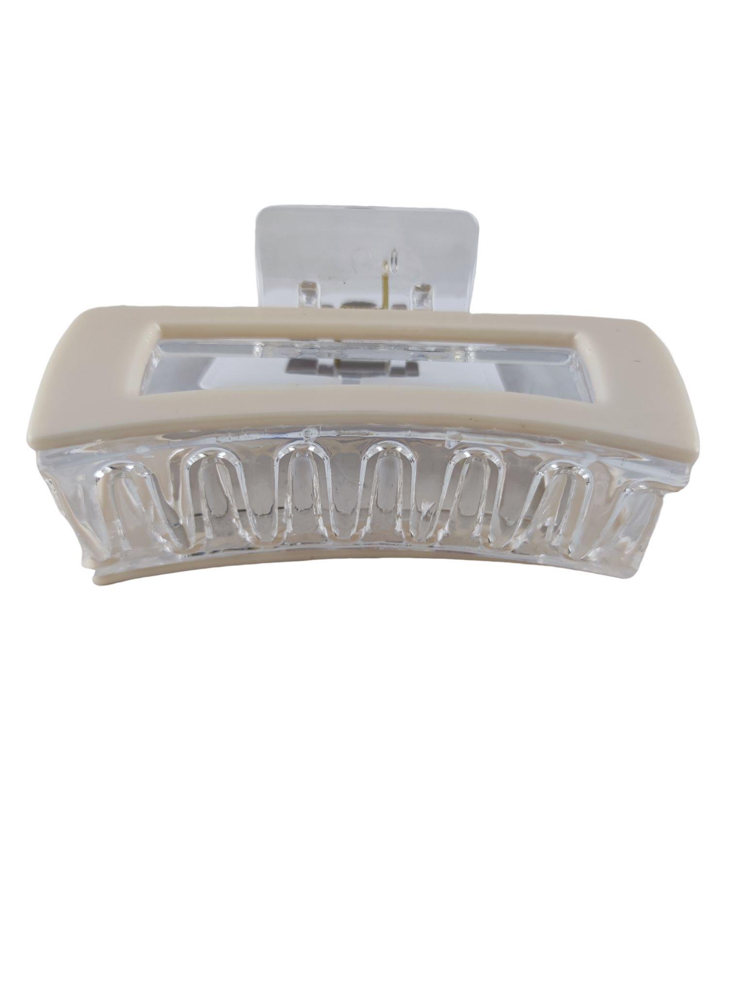 Заколка-краб для волос пластмассовая 85 см Молочный (140780-3)