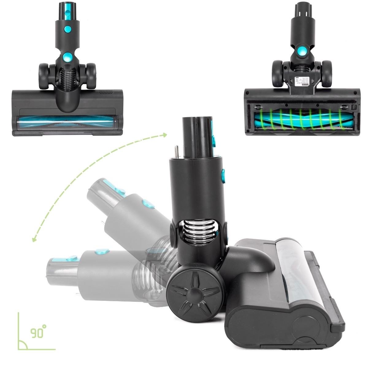 Пылесос беспроводной Kamille KM6901 вертикальный 2в1 120 Вт Черно-зеленый (106-84-6901) - фото 4 Пылесос беспроводной Kamille KM6901 вертикальный 2в1 120 Вт Черно-зеленый (106-84-6901) - фото 4