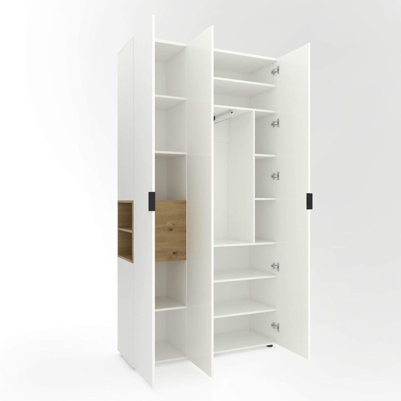 Шафа Metkas Home A015L ЛДСП 1200x420x2300 мм Білий Сніг/Дуб Артізан - фото 1