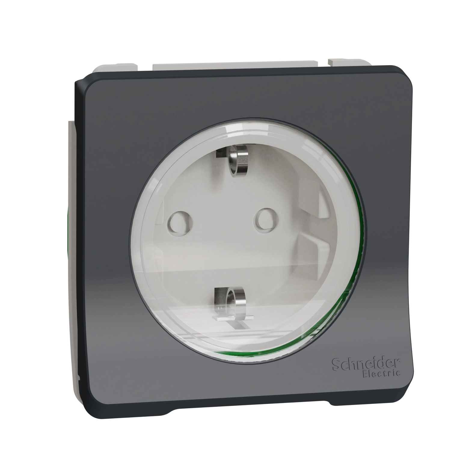 Механизм розетки Schneider Electric Mureva Styl с заземлением и защитными шторками IP55 Черный (MUR36134)