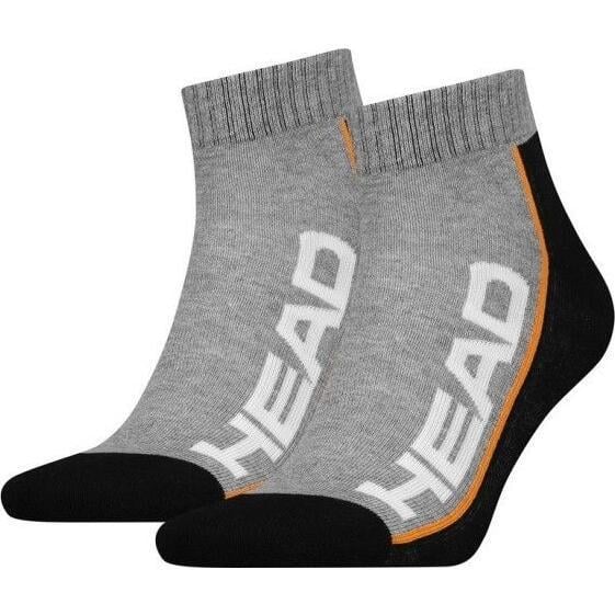 Носки Head STRIPE QUARTER 2-PACK 781009001-235 2 пары р. 35-38 Серо-черно-оранжевый (57035-114)