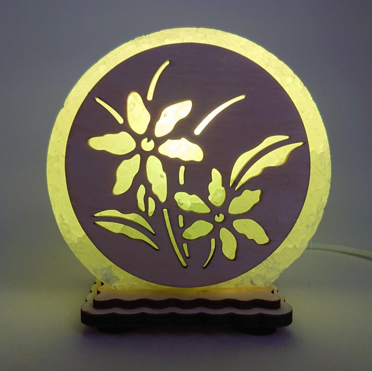 Соляной светильник Цветы (KM-00016-g)