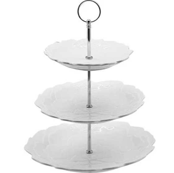 Фруктовница трехярусная Stenson 402244 фарфоровая 7"/9"/11" 18/23/28 см (NA005212)