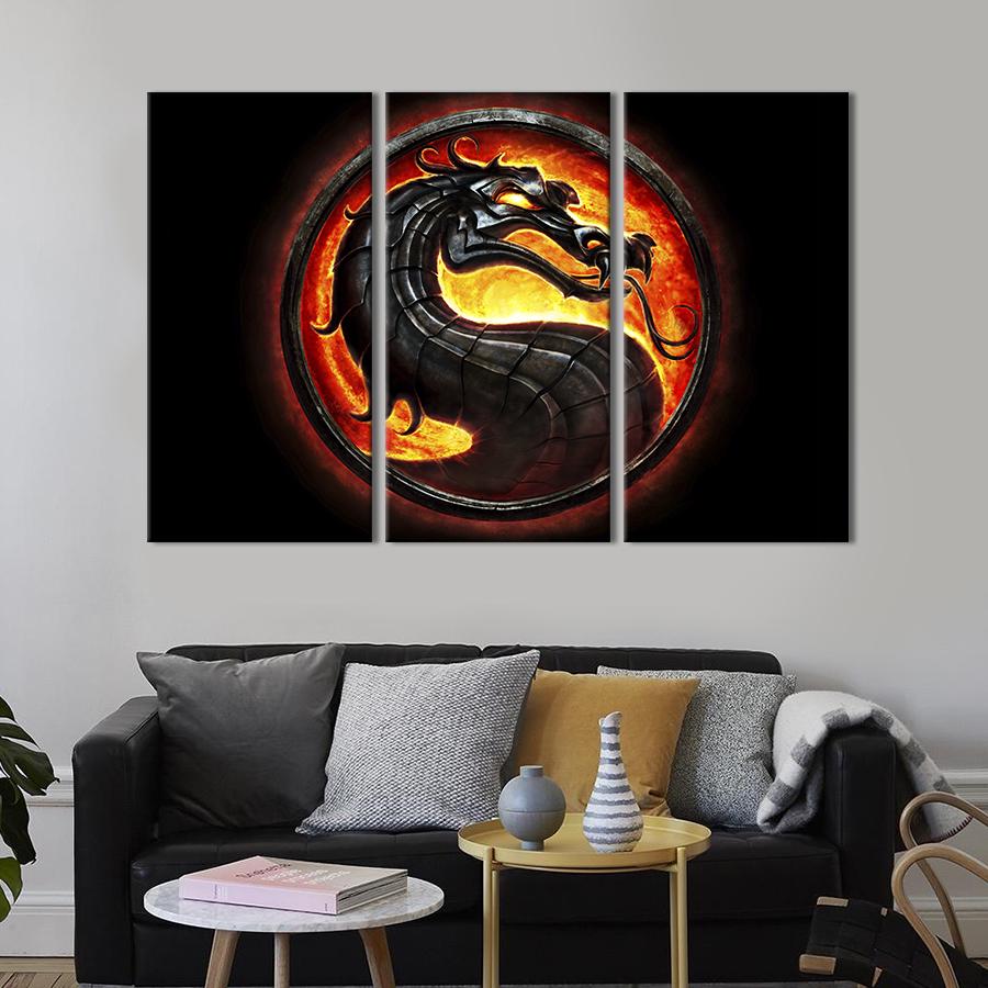 Модульная картина триптих Logo Mortal Kombat 156x100 см (729-31) Модульная картина триптих Logo Mortal Kombat 156x100 см (729-31)