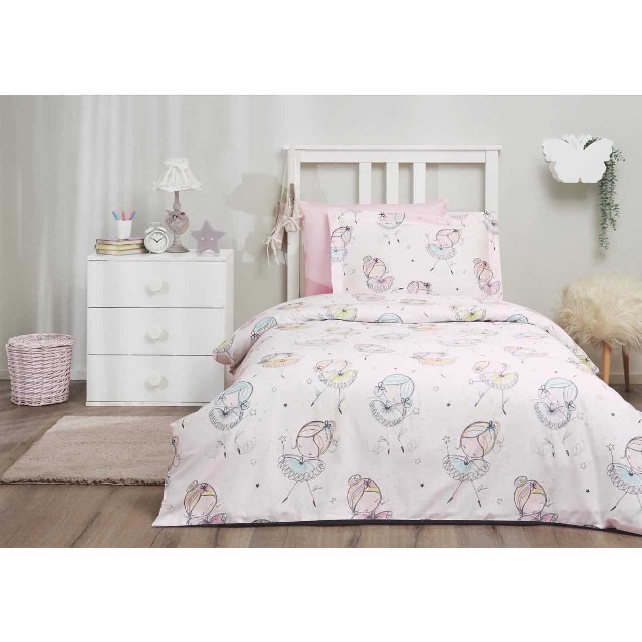 Подростковое постельное белье Tivolyo Home Ballerina делюкс сатин полуторное