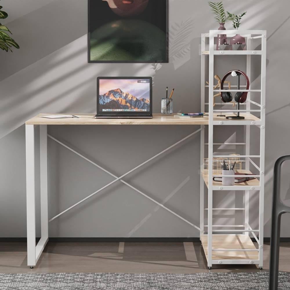 Письменный стол Ferrum-decor Конект с этажеркой ДСП 16 мм 75x120x60 см Белый/Дуб Сан-Марино (FRD-104226) Письменный стол Ferrum-decor Конект с этажеркой ДСП 16 мм 75x120x60 см Белый/Дуб Сан-Марино (FRD-104226)
