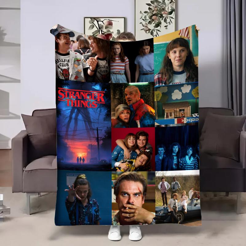 Плед плюшевый с 3D рисунком Stranger Things велюр 160х200 см (15086А)