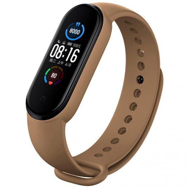 Силиконовый ремешок BeCover для Xiaomi Mi Smart Band 5/Mi Smart Band 6/Mi Smart Band 7 Brown (707651)