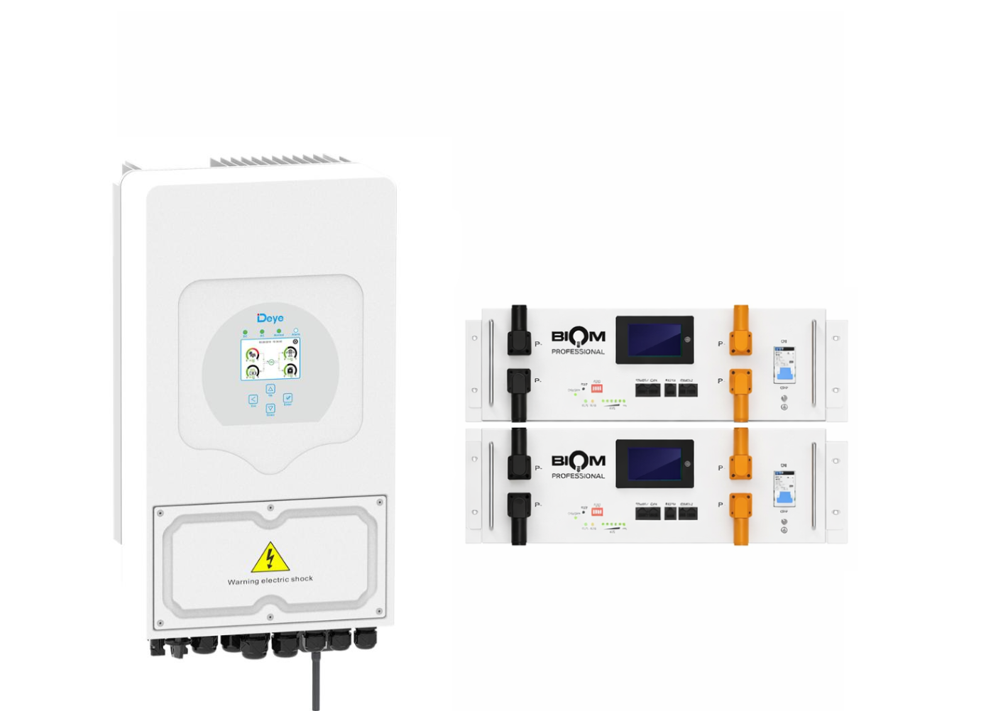 Инвертор Deye SUN-5K-SG05LP1-EU 5 кВт и две батареи Biom Professional BALFP-R512100-UNI 5,12 кВт·ч (33148676)