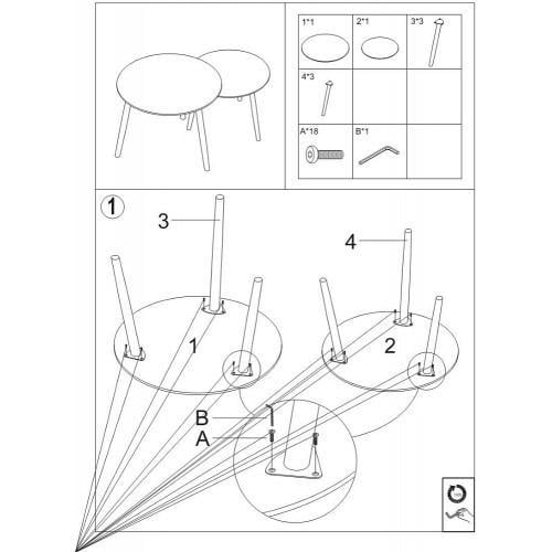 Журнальный столик Signal KORA B комплект 80/60 см Белый матовый/Черный матовый (KORABBCB) - фото 2 Журнальный столик Signal KORA B комплект 80/60 см Белый матовый/Черный матовый (KORABBCB) - фото 2