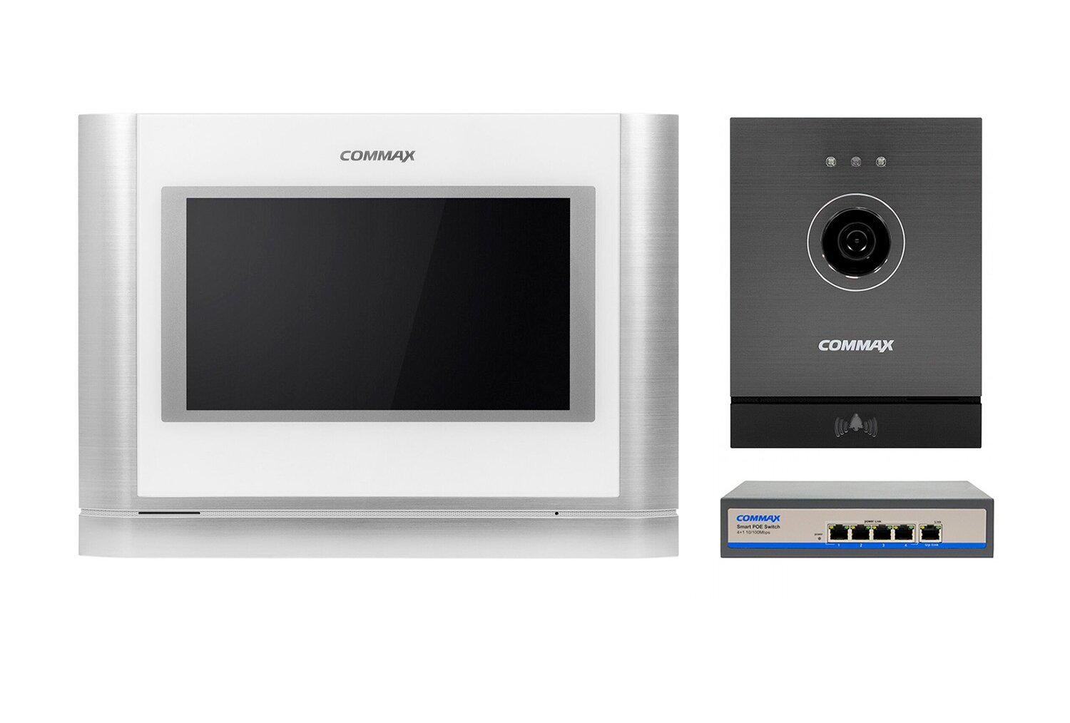 Комплект видеодомофона Commax CIOT-700M/Commax CIOT-D20M A c коммутатором на 4 порта