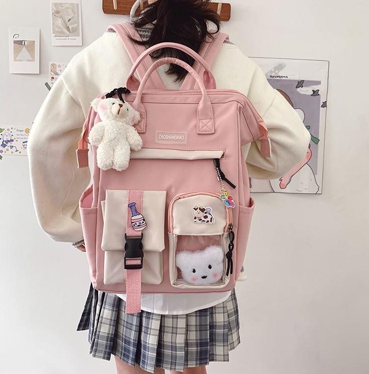 Шкільний рюкзак для дівчинки 5-11 класу в наборі зі значками Education Рожевий (1194313168) - фото 2 Шкільний рюкзак для дівчинки 5-11 класу в наборі зі значками Education Рожевий (1194313168) - фото 2