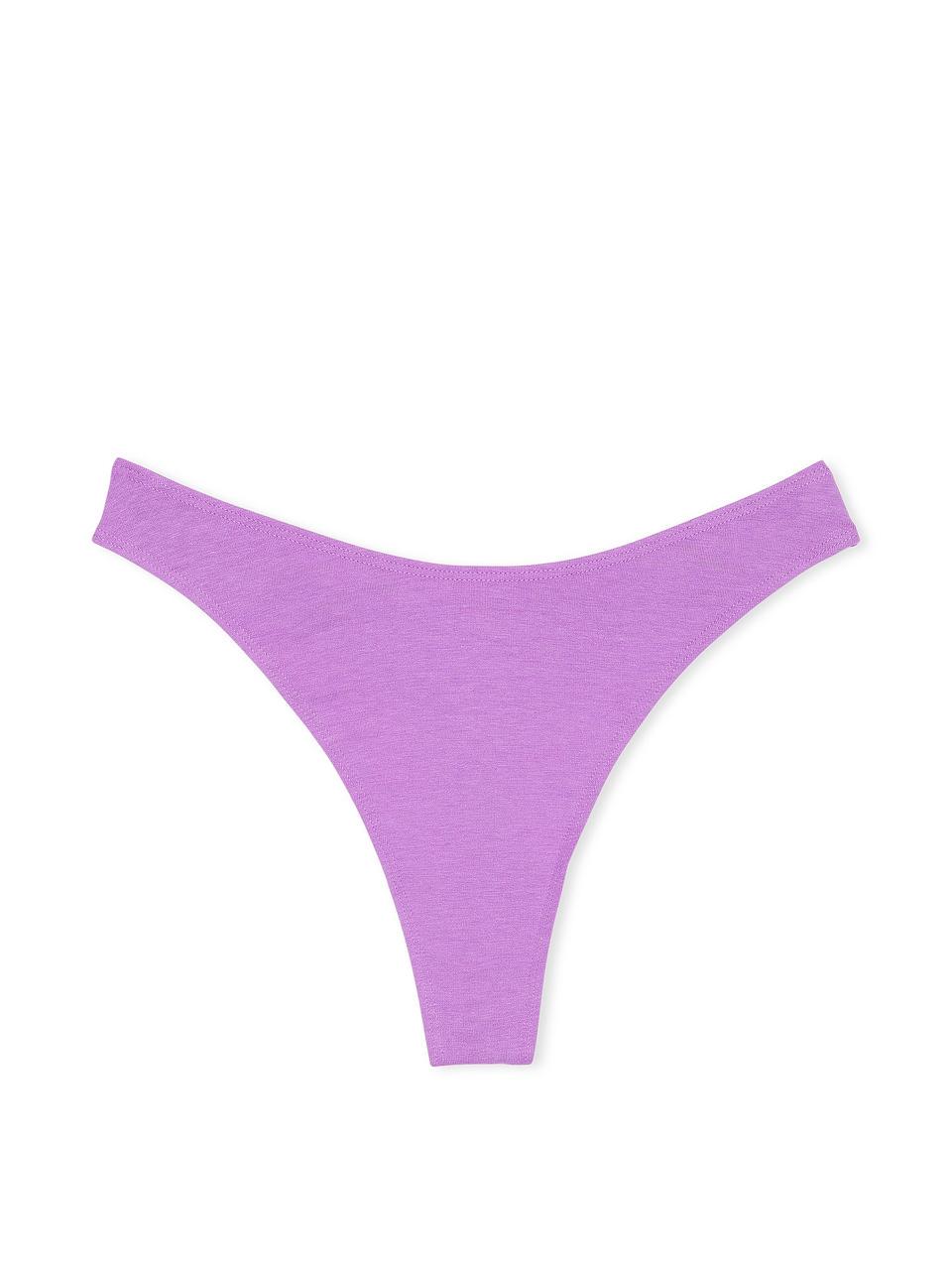 Труси жіночі Victoria's Secret Stretch Cotton High-Leg Scoop Thong S Фіолетовий (26826892) - фото 3