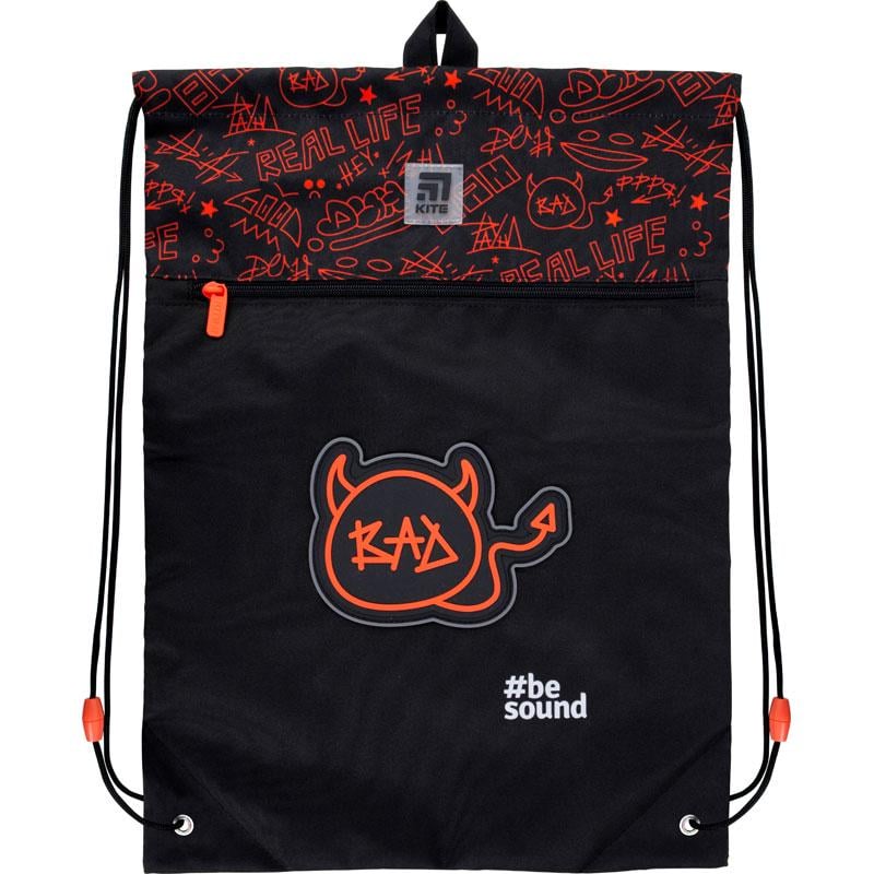 Сумка для взуття KITE Education Be sound з кишенею 49х36 см Червоно-чорний (K21-601L-24)