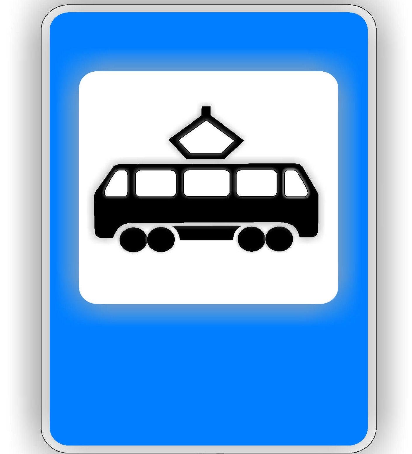 Дорожный знак 5.46.1 Пункт остановки трамвая 600х900 мм