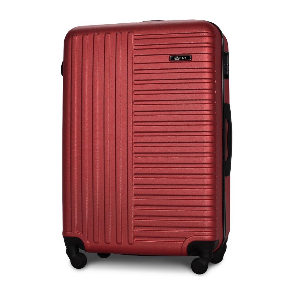Чемодан Fly 1096 большой 74х49х28 см 94л пластиковый на 4 колесах Бордовый