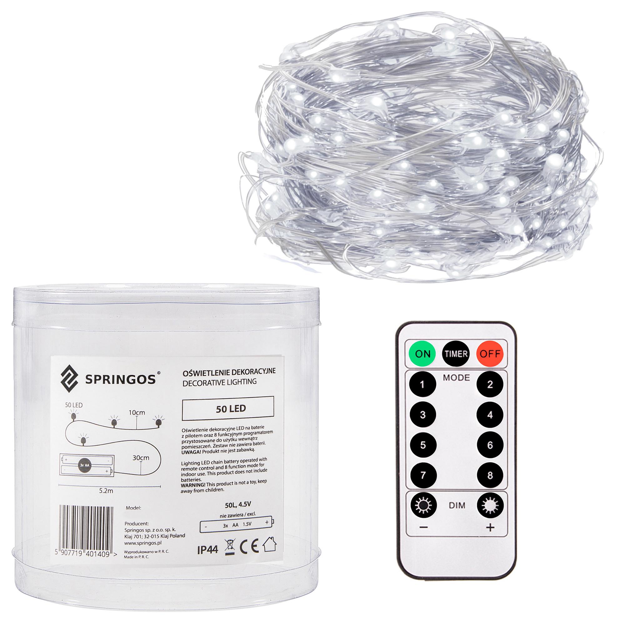 Гірлянда на батарейках Springos 50 LED Pilot 4,9 м Cold white (CL0106) - фото 4 Гірлянда на батарейках Springos 50 LED Pilot 4,9 м Cold white (CL0106) - фото 4