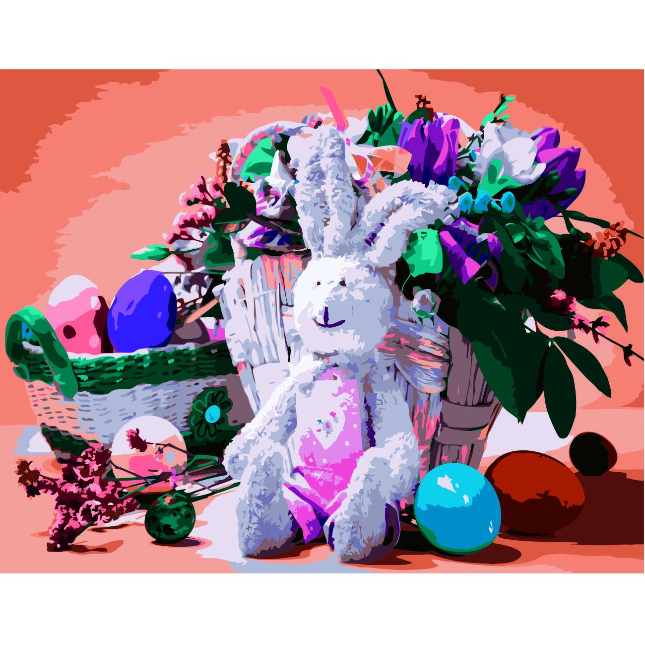 Картина по номерам Strateg Зайченок на Пасху 40x50 см (VA-2736)