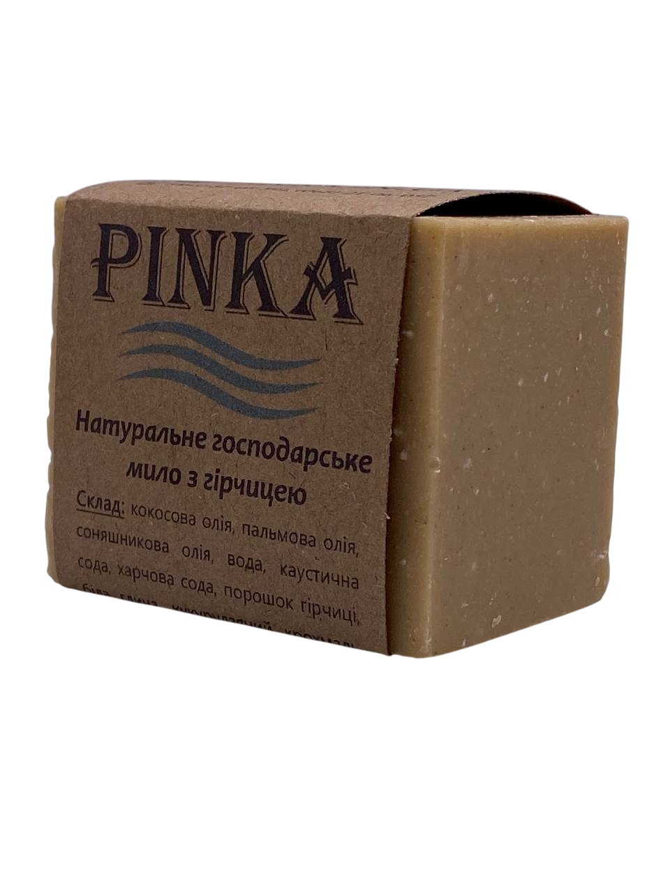 Мыло хозяйственное натуральное веганское Pinka с горчицей ручной работы 140 г (2489541165)