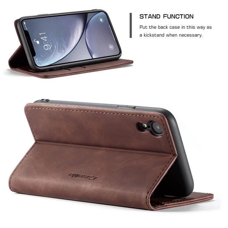 Чехол книжка с магнитом iPhone XR CaseMe Dark Brown (30853-05) - фото 4