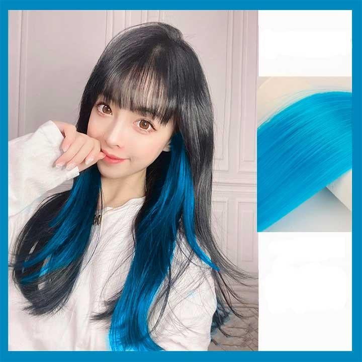 Пасмо прямого термостійкого волосся на шпильці 60 см Блакитний (K0866-4) - фото 2