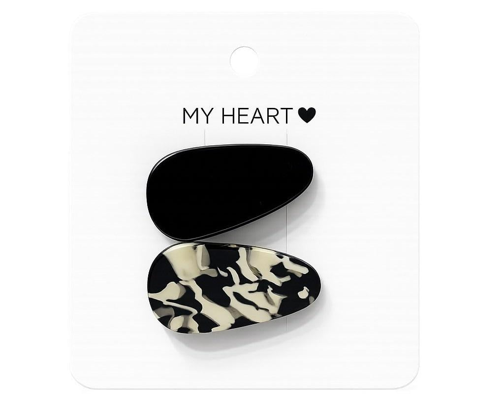 Набор заколок для волос My Heart Черное и Белое
